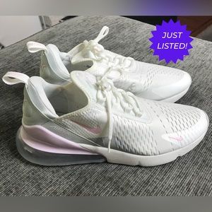 NIKE • SIZE: 11 • AIR MAX 270 SUMMIT WHITE/REGAL PINK